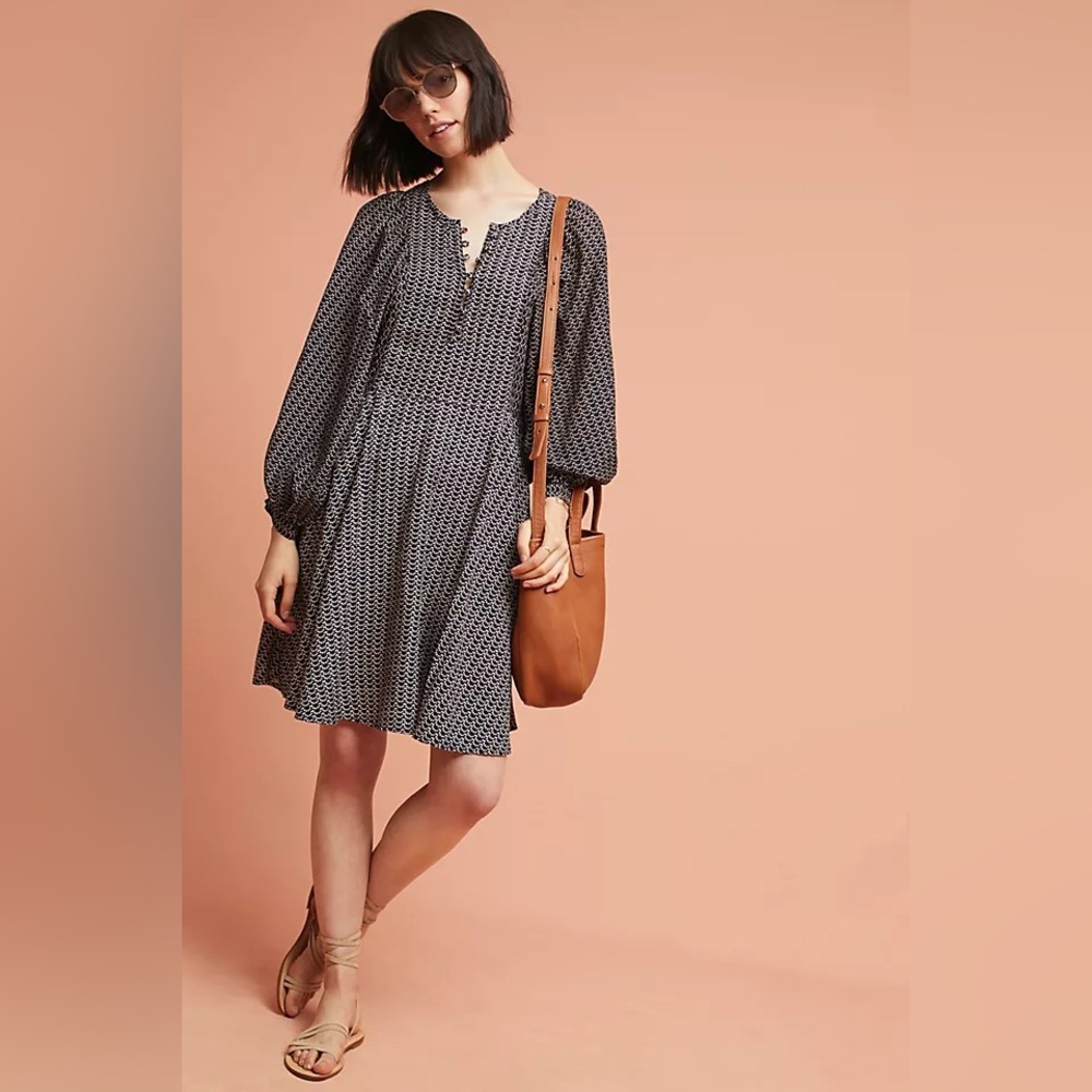 Anthropologie Maeve Nilaya Puff Sleeve Polka Dot Dress